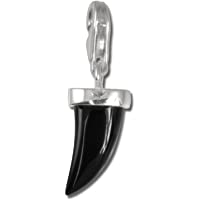 Sueño de plata{925} de ley Charm Horn Onyx colgante para pulsera cadena pendientes FC212S